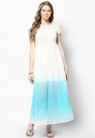 Magnetic Designs Off White Colored Solid Maxi Dress
