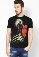Superman Black Printed Round Neck T-Shirts