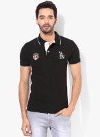 Monteil & Munero Black Solid Polo T-Shirts