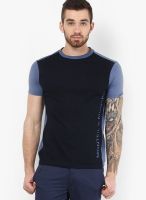 Monteil & Munero Navy Blue Solid Polo T-Shirts