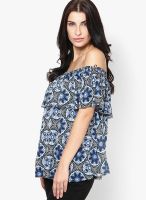 New Look Blue Printed Top