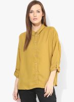 Only Mustard Yellow Solid Shirt