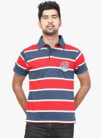 Orange Valley Red Striped Polo T-Shirt