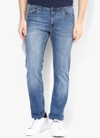 Peter England Blue Mid Rise Slim Fit Jeans