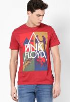 Pink Floyd Red Printed Round Neck T-Shirts