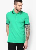 Puma Green Solid Polo T-Shirts