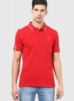 Puma Red Solid Polo T-Shirts