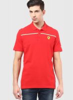 Puma Red Solid Polo T-Shirts