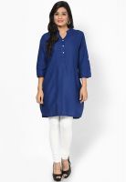 Rangriti Blue Solid Kurtis