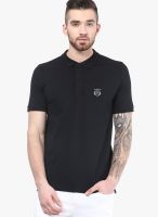 Selected Black Solid Polo T-Shirts