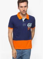 Slub Blue Solid Polo T-Shirts