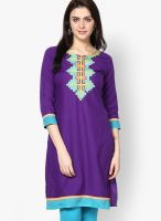 Span Cotton Violet Indigo Kurti