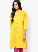 Span Cotton Yellow Kurti