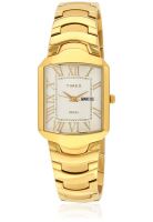 Timex Cw08 Golden/White Analog Watch