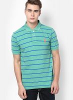 U.S. Polo Assn. Green Striped Polo T-Shirts