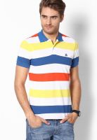 United Colors of Benetton Blue Striped Polo T-Shirts