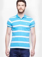 United Colors of Benetton Blue Striped Polo T-Shirts