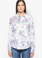 United Colors of Benetton Off White Full Sleeves Printed Shirt
