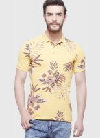 United Colors of Benetton Yellow Printed Polo T-Shirts