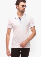 Urban Nomad White Solid Polo T-Shirts