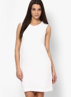 Vero Moda White Colored Solid Shift Dress