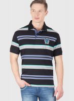 Wilkins & Tuscany Black Striped Polo T-Shirts