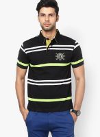 Wilkins & Tuscany Black Striped Polo T-Shirts