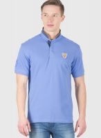 Wilkins & Tuscany Blue Solid Polo T-Shirts