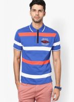 Wilkins & Tuscany Blue Striped Polo T-Shirts