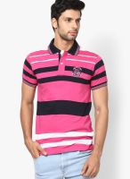 Wilkins & Tuscany Fuchsia Striped Polo T-Shirts