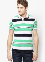 Wilkins & Tuscany Green Striped Polo T-Shirts