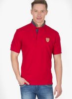 Wilkins & Tuscany Red Solid Polo T-Shirts