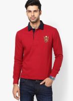 Wilkins & Tuscany Red Solid Polo T-Shirts