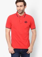 Wrangler Red Solid Polo T-Shirts