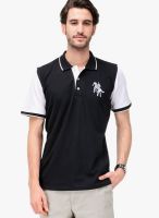 Yepme Black Solid Polo T-Shirts