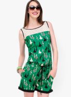 Yepme Green Printed Jumpsuit