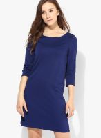 s.Oliver Blue Colored Solid Shift Dress