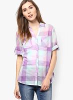 s.Oliver Purple Checked Shirt