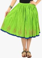 9rasa Green Flared Skirt