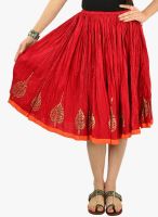 9rasa Red Flared Skirt