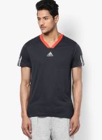 Adidas Dark Grey Tennis V Neck T-Shirt