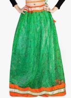 Admyrin Green Flared Skirt