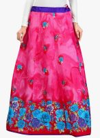 Admyrin Pink Printed Flared Skirt