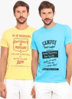 Americania Pack Of 2 Multicoloured Printed Round Neck T-Shirts