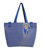 Angesbag Blue Jute Classy Tote Bag