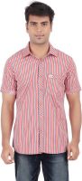 Anytime Men's Striped Casual Red, Grey Shirt