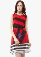 Castle Red Colored Printed Shift Dress