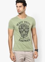 Ed Hardy Green Round Neck T-Shirts