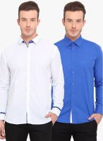 Ennoble Pack Of 2 Multicoloured Solid Slim Fit Casual Shirt