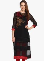 Folklore Black Embroidered Kurta